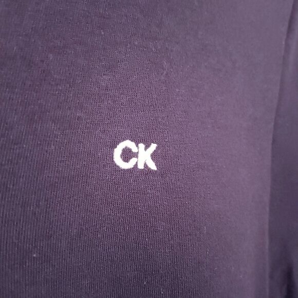 Calvin Klein Navy Polo Dress-Small-Stretch-Split Neck-Embroidered Logo-Classic - Picture 4 of 10